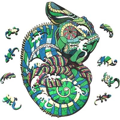 EWA Eco-Wood-Art Drevené puzzle — Chameleon