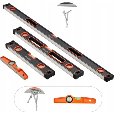 SucceBuy vodováha 4ks 120/60/40/25 cm s libelou