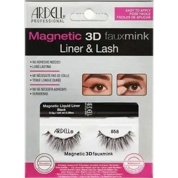 Ardell Magnetic 3D Faux Mink 858 With Liner изкуствени мигли с магнитна очна линия за жени 1 бр