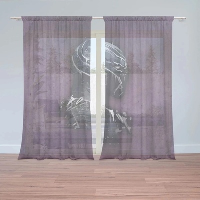 Sablio Záclony BLACK PANTHER z profilu Fialový mlhavý: 2ks 150x250cm