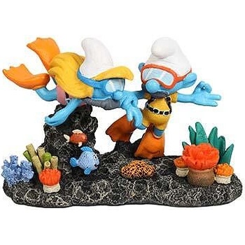 Duvo Plus Smurfs - Декорация за аквариуми във форма на водолази, 14, 8x7, 3x9, 6 см