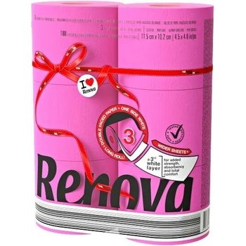 Renova луксозна тоалетна хартия 3 пластова цикламена 6 ролки