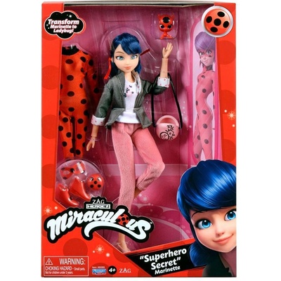 Miraculous Калинката и Котарака Фигура герой Маринет с костюм на Калинката и Kwami (1009807F)