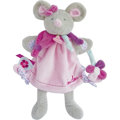 Doudou et Compagnie maňásek zajíček růžový 28 cm