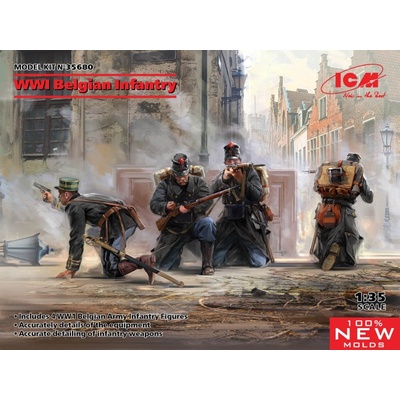 ICM Belgian Infantry WWI 4 fig. 35680 1:35
