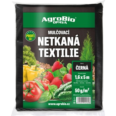 Netkaná textilie černá PROFI (50 g/m2) 1,6 x 5m