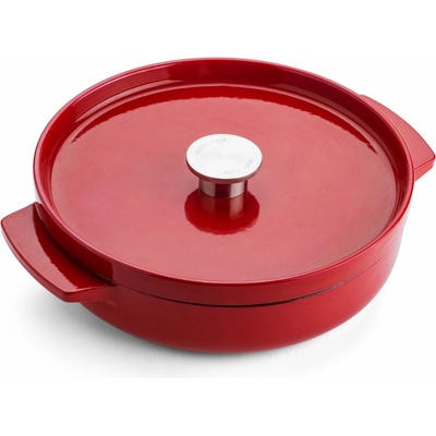 KitchenAid Kastrol nízký litinový s poklicí 26cm/2,7l královská červená