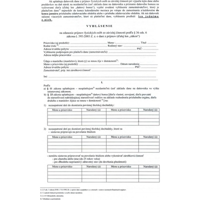 Igaz 103 Vyhlásenie na uplatnenie .... A4