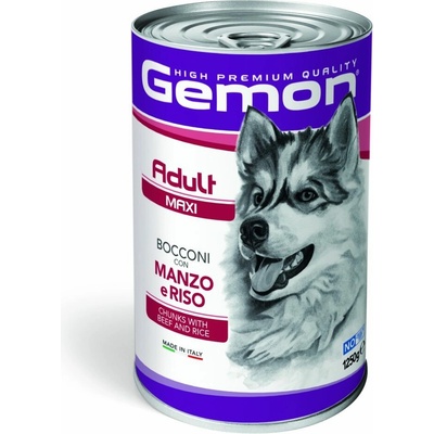 Gemon Dog Maxi kousky hovězí s rýží 1250 g