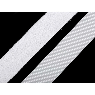 Stoklasa Nízkoprofilový suchý zip háček + plyš šíře 20 mm jemný Balení: 5 m, Varianta: 1 bílá 1 bílá