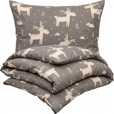 4Home flanel obliečky Happy Reindeer 140x220 70x90