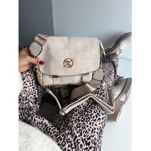 Krémová trojpriehradková crossbody kabelka F-324-cream