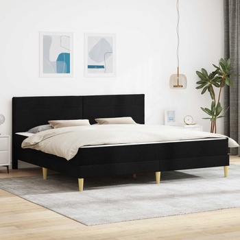 vidaXL Рамка за легло Черен 200 x 200 cm Полиестер (3414976)
