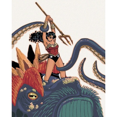Zuty Wonder woman a příšera 40 x 50 cm vypnuté plátno na rám 8596530192817