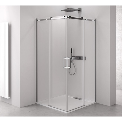 Polysan THRON LINE SQUARE čtvercový 800x800mm, hranaté pojezdy, rohový vstup - SET(TL5002/2ks, TL5280/2ks)