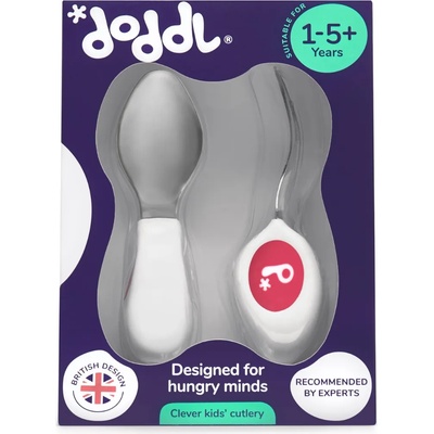 Doddl Сет прибори за хранене Doddl - от 2 части, 12м+, светъл пурпур (D1012)