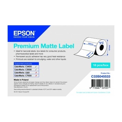 Epson label roll, normal papier, 102x152mm