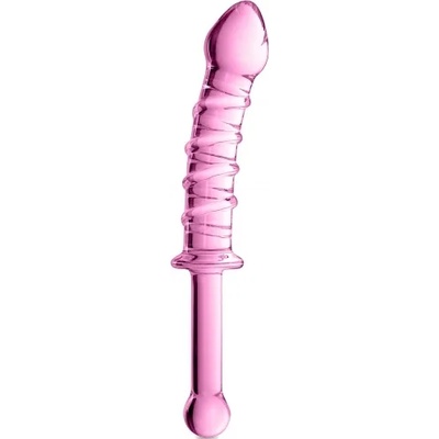 Glossy Toys Стъклено дилдо с релеф Glossy №16 розово
