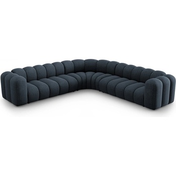 Micadoni Син шенилов модулен ъглов диван Lupine - Micadoni (MIC_COR_140_F1_LUPINE4)