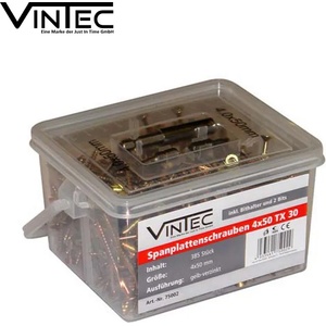 VINTEC Комплект винтове за дърво / Комплект видий за дърво 4x50 мм, 385 бр. / Vintec 75002 / (VNTC 75002)