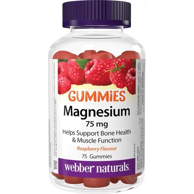 Webber Naturals Magnesium Gummies, 75 mg, 75 желирани таблетки, Webber Naturals (3944 WN)