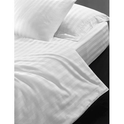 Brotex Hotelové obliečky Atlas gradl Biely česaný 145g/m2 prúžok 2cm hotelový uzáver 140x200 70x90