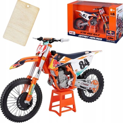 MAISTO KTM 450 SX-F CROSS RED BULL MODEL V MĚŘÍTKU | DÁRKOVÝ PŘÍVĚSEK 1:6