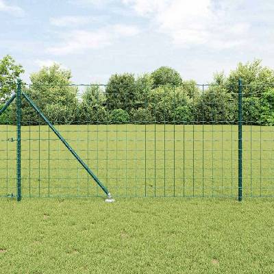 OMAXI Evropský plot se hroty 25 x 1 m Ocel potažená PVC Zelená 239532