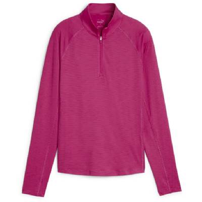 Women's Zipped Baselayer Top - Garnet. Rose