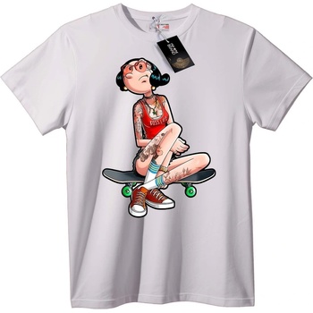 NOONEBRAND Тениска Boss Life и Скейтборд - 2XL, White