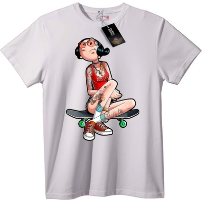 NOONEBRAND Тениска Boss Life и Скейтборд - 2XL, White