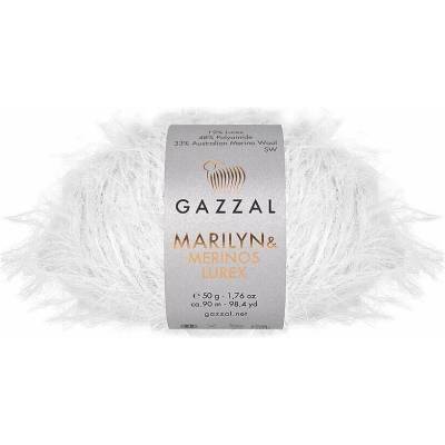 Gazzal Příze Marilyn & Merinos lurex 8269L - bílá stříbrný lurex