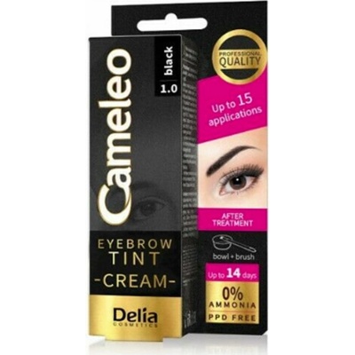 Delia Cosmetics Cameleo profesionálna krémová farba na obočie bez amoniaku 1.0 Black 15 ml