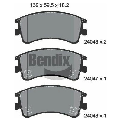 Sada brzdových destiček, kotoučová brzda BENDIX BPD1375