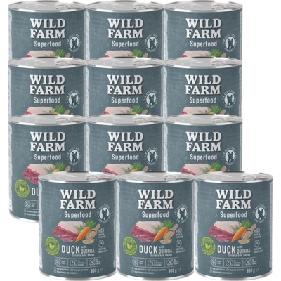 Wild Farm Superfood Kachna s quinoou mrkví a bylinkami 12 x 800 g
