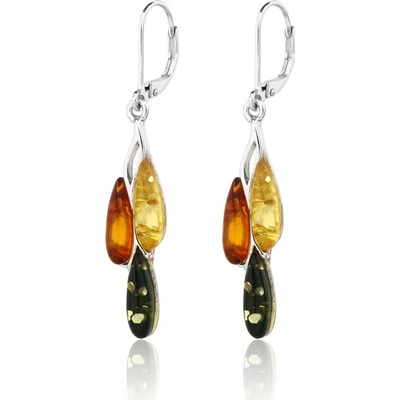 Jan Kos jewellery Stříbrné náušnice s jantarem MHT-5802/SA00