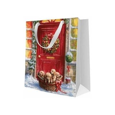 Vánoční papírová taška PAW Basket with Puppies střední – Hledejceny.cz