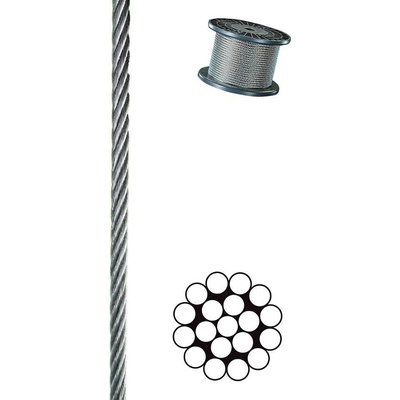 Penar Oceľové lano DIN 3053 spletenie 1x19 5mm Zn 1X19ZN05