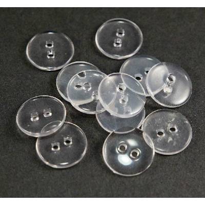 Dierkovaný košeľový gombík - transparentný - priemer 1,5 cm