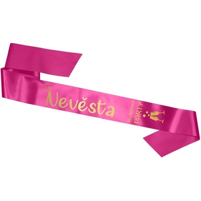 Svatební šerpa ROZLUČKOVÁ PARTY Nevěsta Zlatá/Purpurová