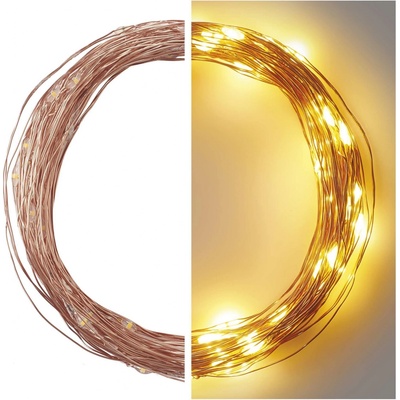 Emos D3AW02 vianočná nano reťaz 10m 100 LED 3,6W IP44 teplá biela časovač medená