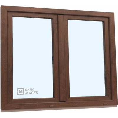 KNIPPING Plastové okno - 70 AD, 1500x1200 mm, O+OS klapačka, ořech Barva, imitace: ořech/bílá (jednostranně)