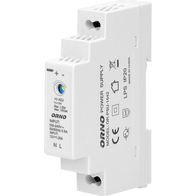 ORNO 12V Zdroj na DIN lištu DC 1,25A, 15W