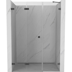 Mexen Lunar-F сгъваеми леви душ врати 145 см, прозрачни, gun metal - 836S-145-050-95-00-L (836S-145-050-95-00-L)