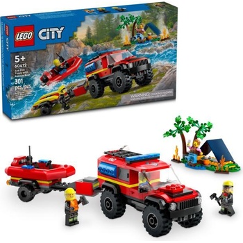 Image 1 of LEGO® City - 4x4 Fire Truck with Rescue Boat (60412)