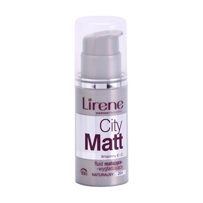 Lirene City Matt matující fluidní make-up s vyhlazujícím efektem 204 Natural 16 h with Vitamin E and C 30 ml