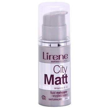 Lirene City Matt matující fluidní make-up s vyhlazujícím efektem 204 Natural 16 h with Vitamin E and C 30 ml