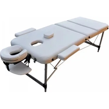 ZENET Масажна кушетка Zenet 1049 размер М, трисекторна, алуминиева, преносима с чанта, бяла (1049-m-wh)