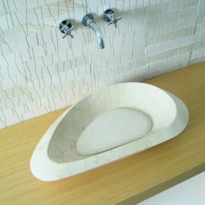 Inter Ceramic Мивка за баня ICL 7039, монтаж върху плот, камък, пясъчен, 70x38x10см (7039)