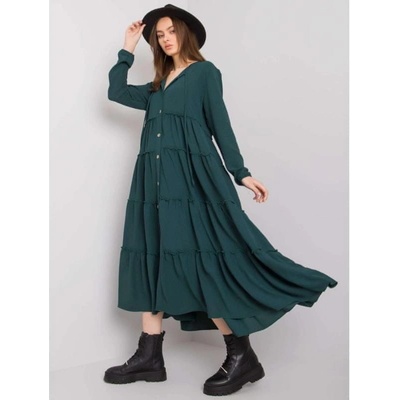 Košeľové maxi šaty s riasením CHA-SK-2910.07 green